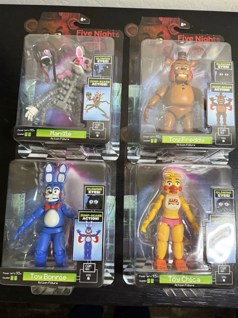 FNAF Complete Set 4 Toy Freddy Bonnie Chica Mangle Figures Sealed Jazwares